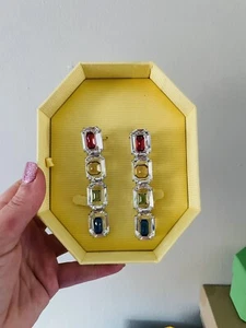 Swarovski Chroma Earrings oversize Clip on Drop multicoloured 5600628 New In Box - Picture 1 of 12