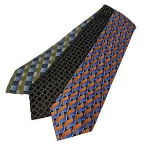 Stafford 3 piece Tie Set 100% Silk Blue & Green, Brown & Gold, Orange & Blue - Picture 1 of 3