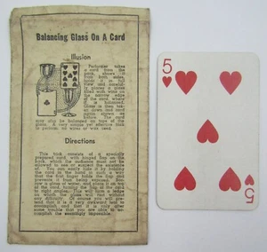 Vintage Envelope Magic Trick - 'Balancing Glass on a Card' - With Trick Card - Picture 1 of 4