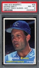 1990 SCD Baseball Pocket Price Guides-hand Cut Baseball #35 George Brett PSA 8
