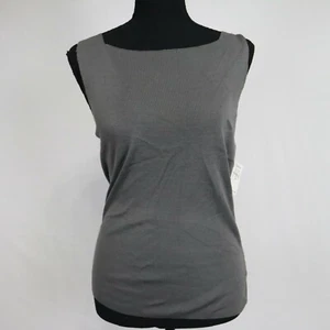 Trussardi Collection Top Womens XL Open Back Blouse Gray Sleeveless NWT - Picture 1 of 12