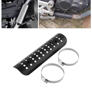 Motorcycle Black Exhaust Muffler Pipe Heat Shield Cover Heel Guard Universal - Bild 1 von 7