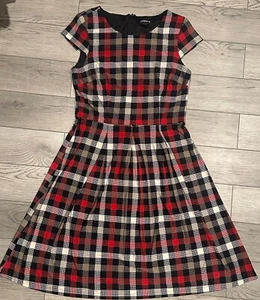 Liz Claiborne Plaid Dress Office Wear Academia - Picture 1 of 12