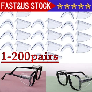 1~200 Pairs Side Shields For Eye Glasses Slip On Safety Glasses Shield Universal - Picture 1 of 24