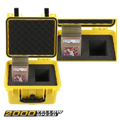 Yellow Waterproof Graded Card Storage Box Deep Travel Case Slab Holder&Protector - Image 1 of 4