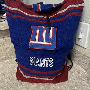 NFL NY Giants Woven Drawstring Backpack Travel Bag MISSING BUTTON - Picture 1 of 5