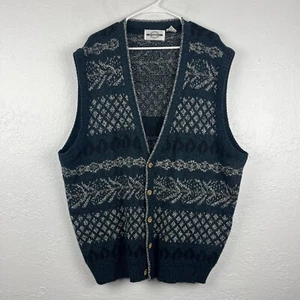 Piccadilly Cardigan Mens 2XLT Tall Geometric Vintage Sweater Multicolor V Neck - Picture 1 of 12