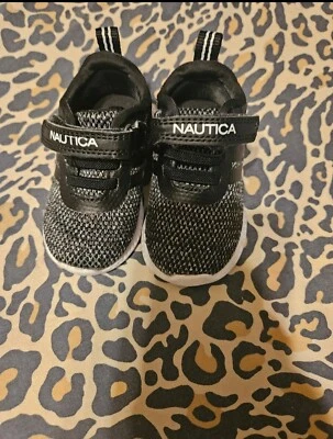 Nautica Baby Boy Tennis Shoes Size 3 Black White - Image 1 of 4