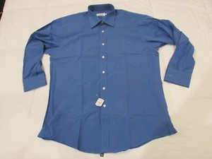 Ike Behar NY Men's Blue Pinstripe Long Sleeve French Cuff Shirt Sz 16.5 33/34 - Picture 1 of 8