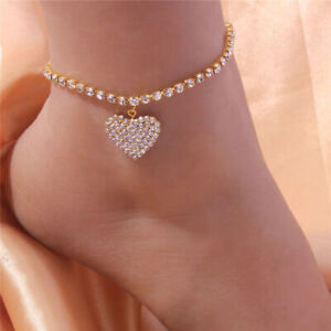 Women Boho Crystal Ankle Bracelet Anklet Chain Foot Beach Adjustable Jewelry