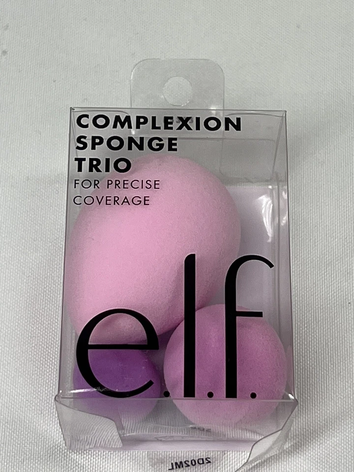 E.L.F. Complexion Sponge Trio, 3 Sponges For Precise Coverage Box Damage fresh Foto 1 de 3