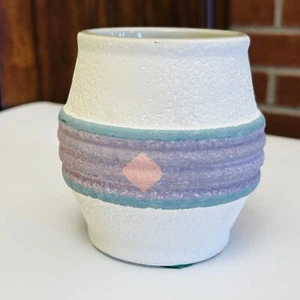VTG Haeger Ceramika Świecznik filarowy lata 80. Pastelowy południowo-zachodni stiukowy wygląd 3309 - Zdjęcie 1 z 14