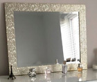 Large Mosaic Silver Wall Mirror Hallway Bedroom Hanging Wall Gift 59X49cm New
