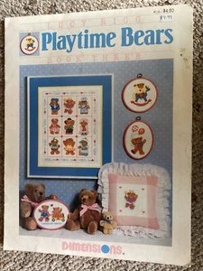 Playtime Bears Book 3 Lucy Rigg Dimensions Cross Stitch Pattern Booklet - Picture 1 of 6