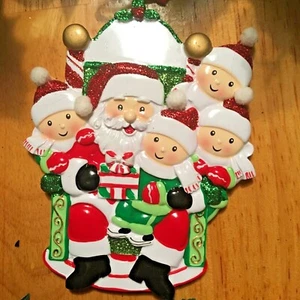Weihnachtsmann mit 4 Kindern POLARX personalisierbarer Christbaumschmuck kostenloser Versand! - Bild 1 von 7