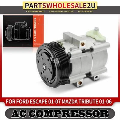 Compresor de aire acondicionado con embrague para F-150 2002-2004 F-250 F-350 F-450 F-550 Super Duty Foto 1 de 4