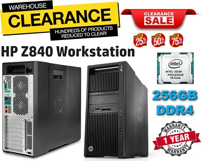 HP Z840 Workstation E5-2687Wv4 Turbo 3.50GHz 256GB DDR4 1TB NVME SSD M.2 Quadro - Image 1 of 4
