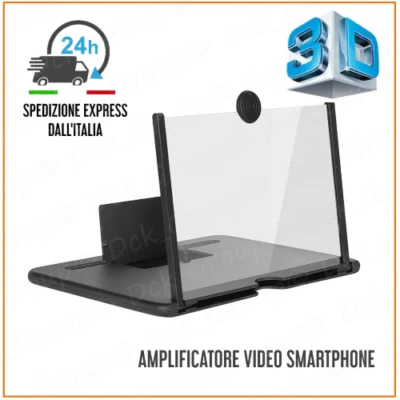 AMPLIFICATORE Schermo TELEFONO Cellulare supporto LENTE Ingrandimento VIDEO 3D - Immagine 1 di 4