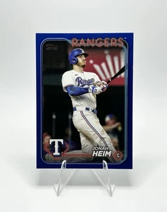 2024 Topps Series 1 - Jonah Heim Royal Blue  Parallel #235 Texas Rangers - Picture 1 of 3