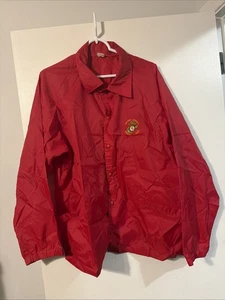 Chaqueta cortavientos vintage años 80 Cuerpo de Marines de los Estados Unidos XL botón a presión roja EE. UU. - Imagen 1 de 5