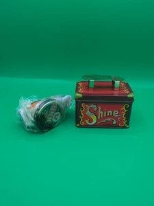 Vintage Shine 5¢ Miniature Shoe Shining Kit - Loaded w Tin Brush & Polish - Picture 1 of 9