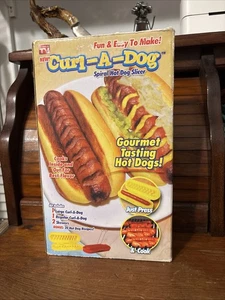 Curl-A-Dog Spiral Grilling Hot Dog Sausage Slicer Skewers and Recipes New In Box - Picture 1 of 5