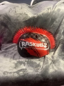 Raskulls Childs bicycle helmet, excellent condition red and black Mohawk - Small - Picture 1 of 10