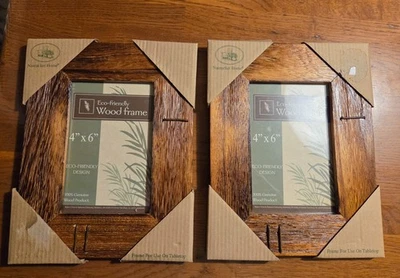 NUEVO JUEGO DE DOS MARCOS DE MADERA ECOLÓGICOS NANTUCKET HOME 4 X 6 PULGADAS Foto 1 de 2