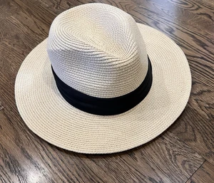 Women Fedora Trilby Gangster Cap Summer Beach Sun Straw Panama Travel Hat - Picture 1 of 13