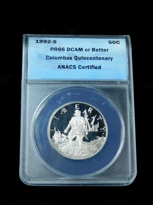 1992-S 50c Columbus Quincentenary PR66 DCAM or Better - ANACS - Image 1 of 4