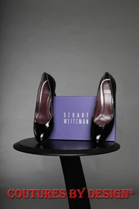 Stuart Weitzman Black Leather 3 Inch Heel Shoes Size 9.5 New with box MSRP $385 - Picture 1 of 3