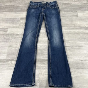 Pantalones de mezclilla BKE Hebilla Stella para mujer tiro bajo calce ajustado corte bootcut - Talla 24 X 33,5 - Imagen 1 de 10