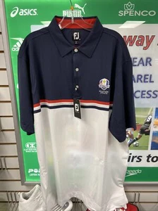 New Foot Joy 2020 Ryder Cup R/W/B Striped Polo, size XXL - Picture 1 of 6