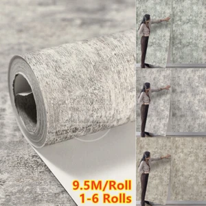 Industrial Concrete Textured Wallpaper Cove Metallic Stone Livingroom WallPaper - Picture 1 of 25
