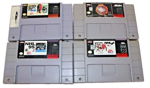 Lot of 4 SNES Sports Games - NHL 95, 96, NBA Jam, & Madden 95 - Picture 1 of 3