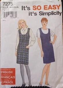 7275 Simplicity SEWING Pattern CUT misses xs-xl scoop neck jumper dress - Picture 1 of 2