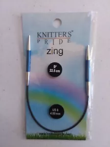 Knitters Pride ZING 9 Inch (22.5 cm) Circular Knitting Needles - Picture 1 of 1