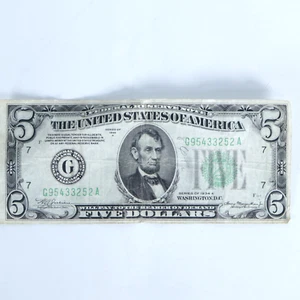 $5 FIVE DOLLAR BILL - 1934 A - Chicago / G District - Old Vintage G95433252A - Picture 1 of 8