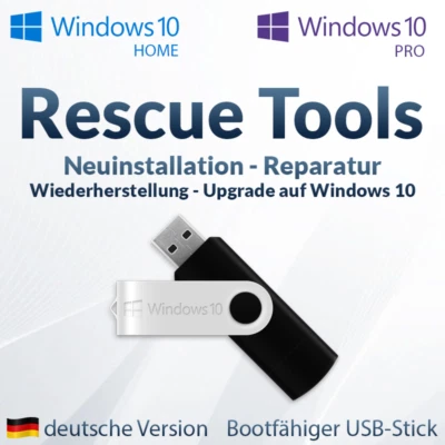 RESCUE TOOLS WINDOWS 10 REPARATUR UPGRADE UPDATE NEUINSTALLATION RETTUNG - Bild 1 von 4
