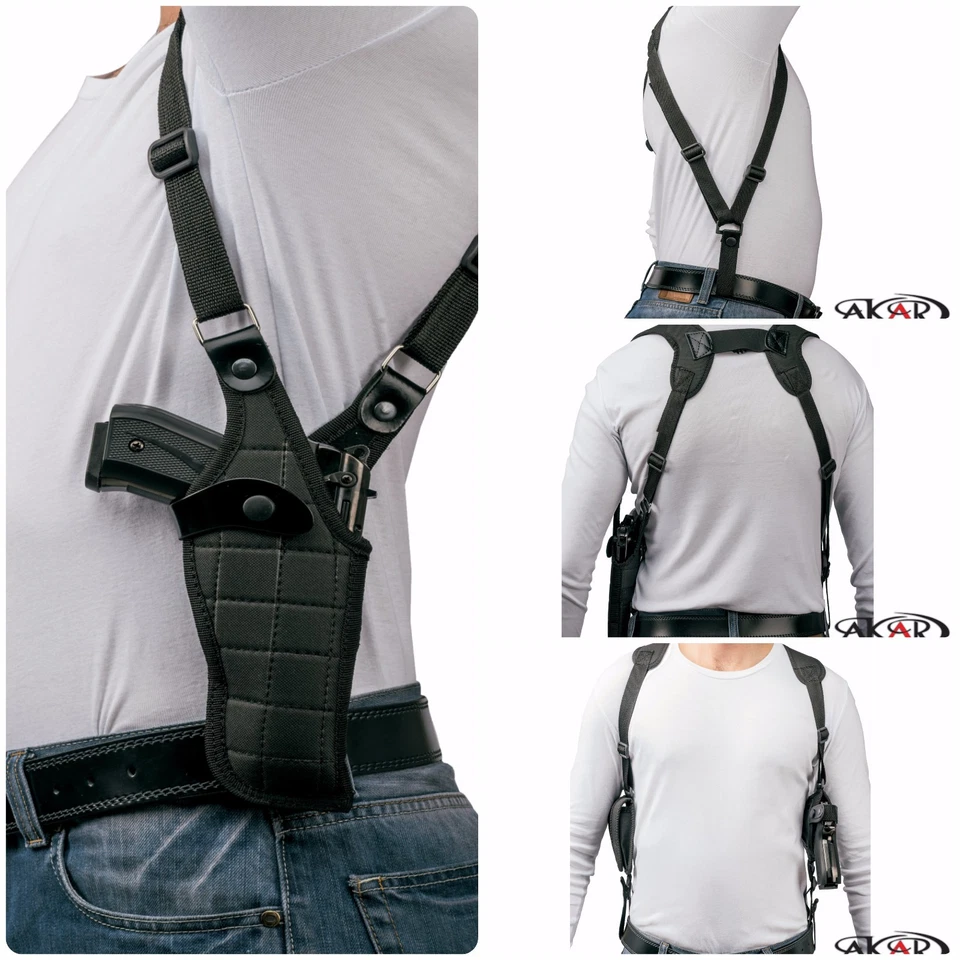 Taurus Compact 9mm Vertical Carry Shoulder Holster Checkerboard Pattern - Image 1 of 4