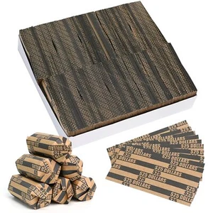 Flat Striped Coin WrappersDollars Coin WrappersPack of 1000 PCS Dollars - Picture 1 of 8