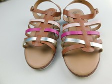 Nanette Lepore Girl's Pink Brown Gold Sandals Size 2 New Youth
