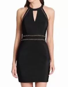 Guess Dress Size 0 Black Grommet Keyhole Halter Party Date NWT - Picture 1 of 5