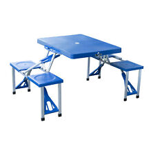 Foldable Picnic Table and Chairs Plastic Portable Suitcase for Outdoor Camping