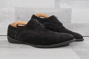 Zapatos Derby Para Hombres PARABOOT Gamuza Punta de Ala Negros Talla 10.5 Cousu Goodyear - Imagen 1 de 15