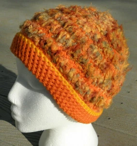 Adorable Soft & Sweet Orange Shades Small Beanie - Handmade by Michaela - Picture 1 of 4