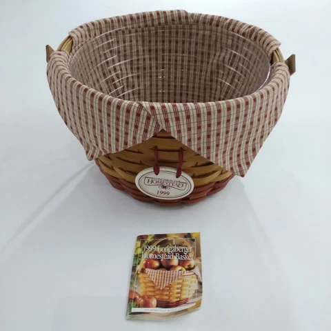 Vintage 1999 Longaberger Homestead Round Shape Basket Liner Protector Cover
