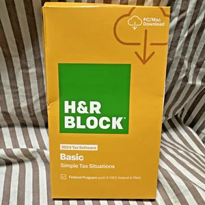 2024 H&R Block Basic simple tax federal e-file PC / Mac key card new - Picture 1 of 7