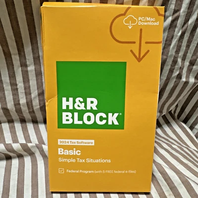2024 H&R Block Basic simple tax federal e-file PC / Mac key card new - Image 1 of 4