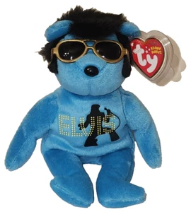Juguete de peluche Ty Beanie Baby - TU PELUCHE Elvis Blue Presley Bear MWMTs (SIN MÚSICA) - Imagen 1 de 8